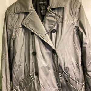 Outbrook Women's Metallic Gray Trench Coat